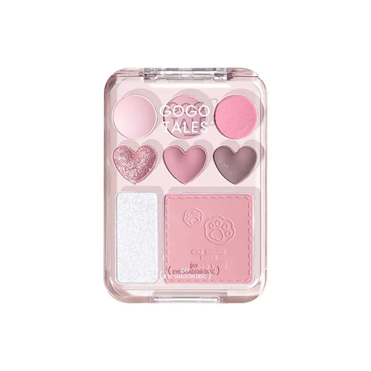 GO GO TALES Сердце Палетка для теней с румянами Wa Хайлайтер Интегрированный Диск Легко Смешиваемый Естественный Длинный Срок Хранения