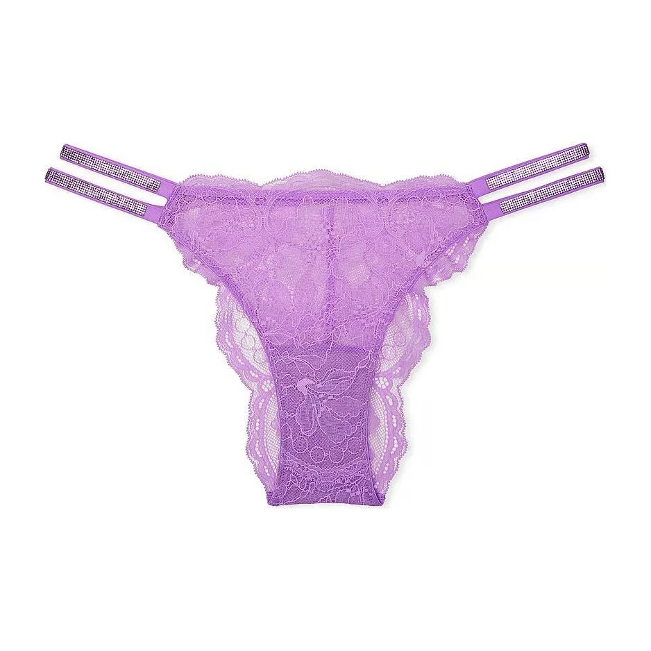 Victoria's Secret Розовый VERYSEXY Двойной SHINE Ремень Кружево Brazilian Panty P Нижнее белье Женские 1 шт Фиолетовый