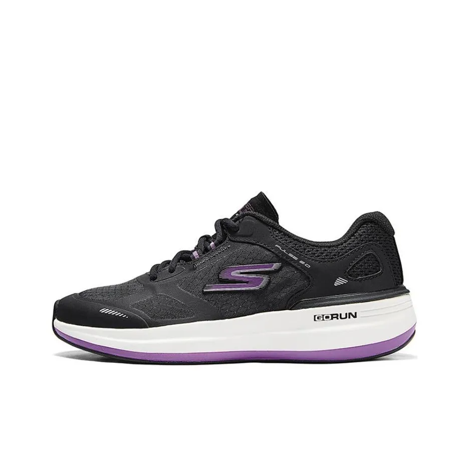 Skechers GOrun Pulse 2 Cushioning Breathable Low Top Casual Running Shoes Women's Black Purple