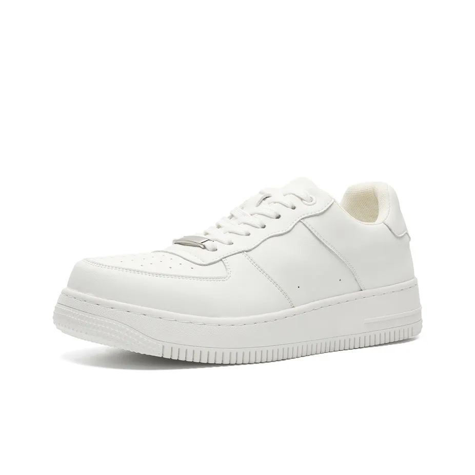 V05 Men's Casual Shoes White Skateboard Shoes Minimalist Style Pure White Shoes Versatile For Students