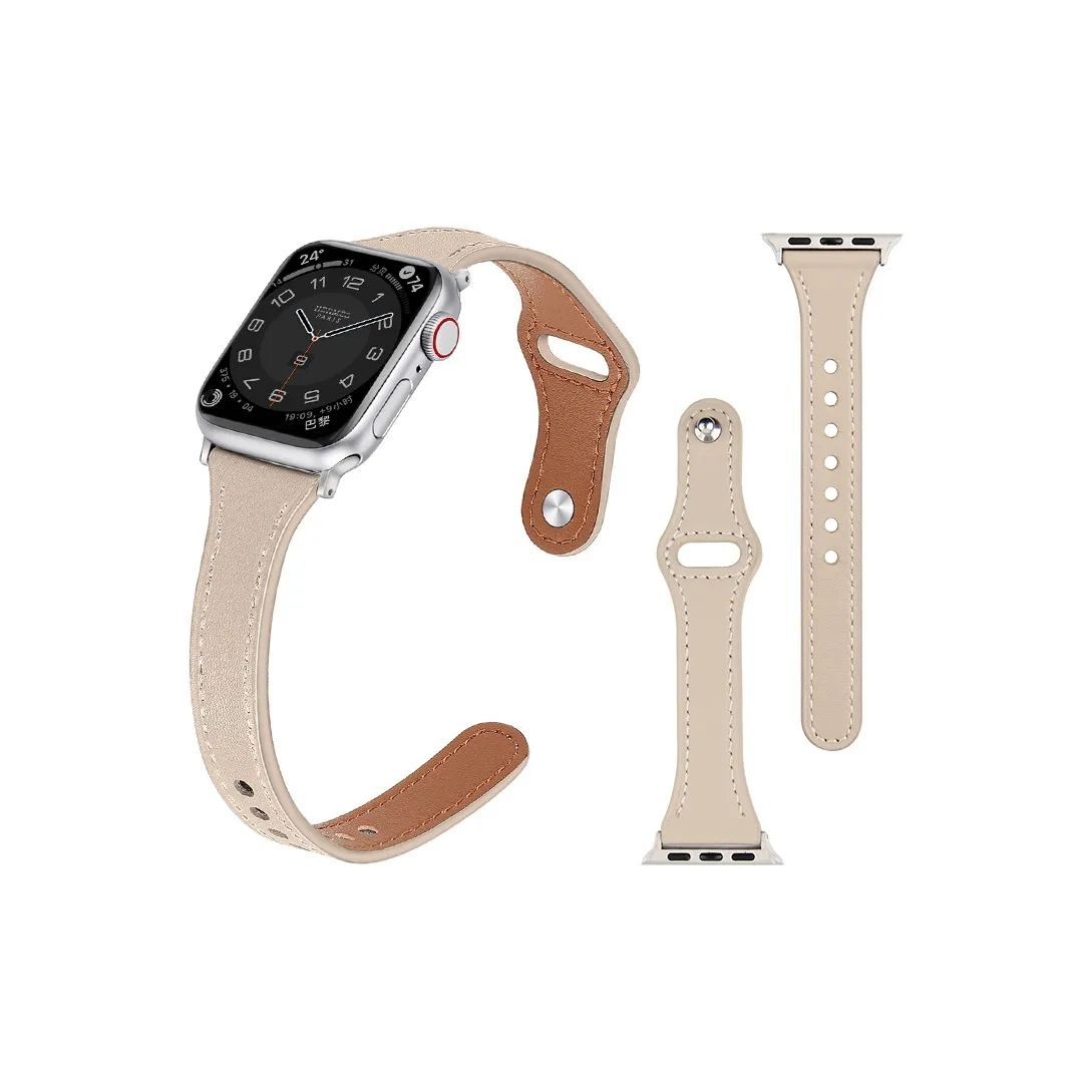 LeYu Strap Apple Compatibility Genuine Leather Material Compatible With Apple Button Small Round Pendant