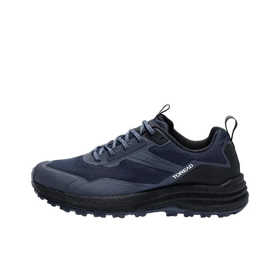 TOREAD Slip Resistant, Abrasion Resistant, Breathable Low Top Hiking Shoes Men's Blue Black