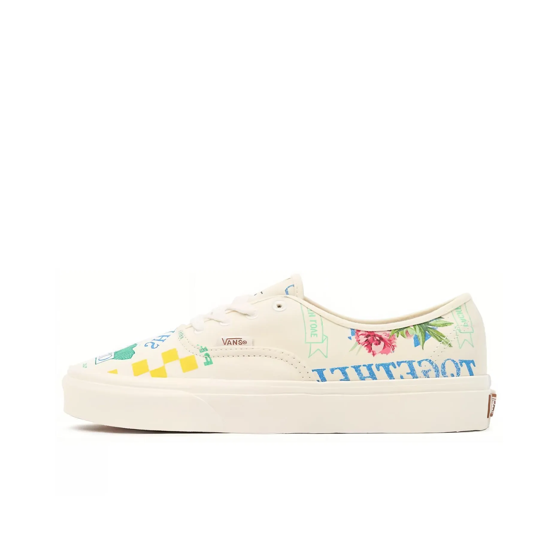 Vans Authentic Low Tops Casual Skateboarding Shoes Unisex White Green Blue Cartoon Printing 'White Green Blue'