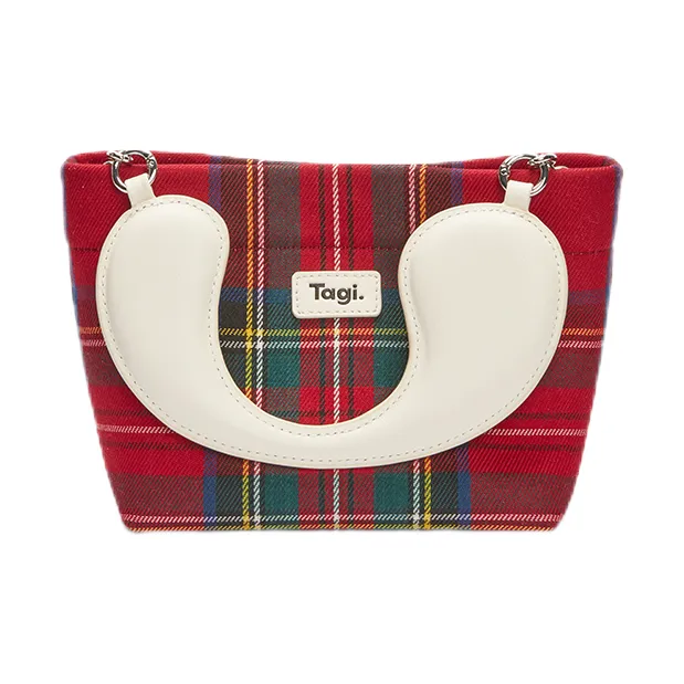 Tagi. Полиэстер Одно плечо Сумка Женская Вишня Клетчатый