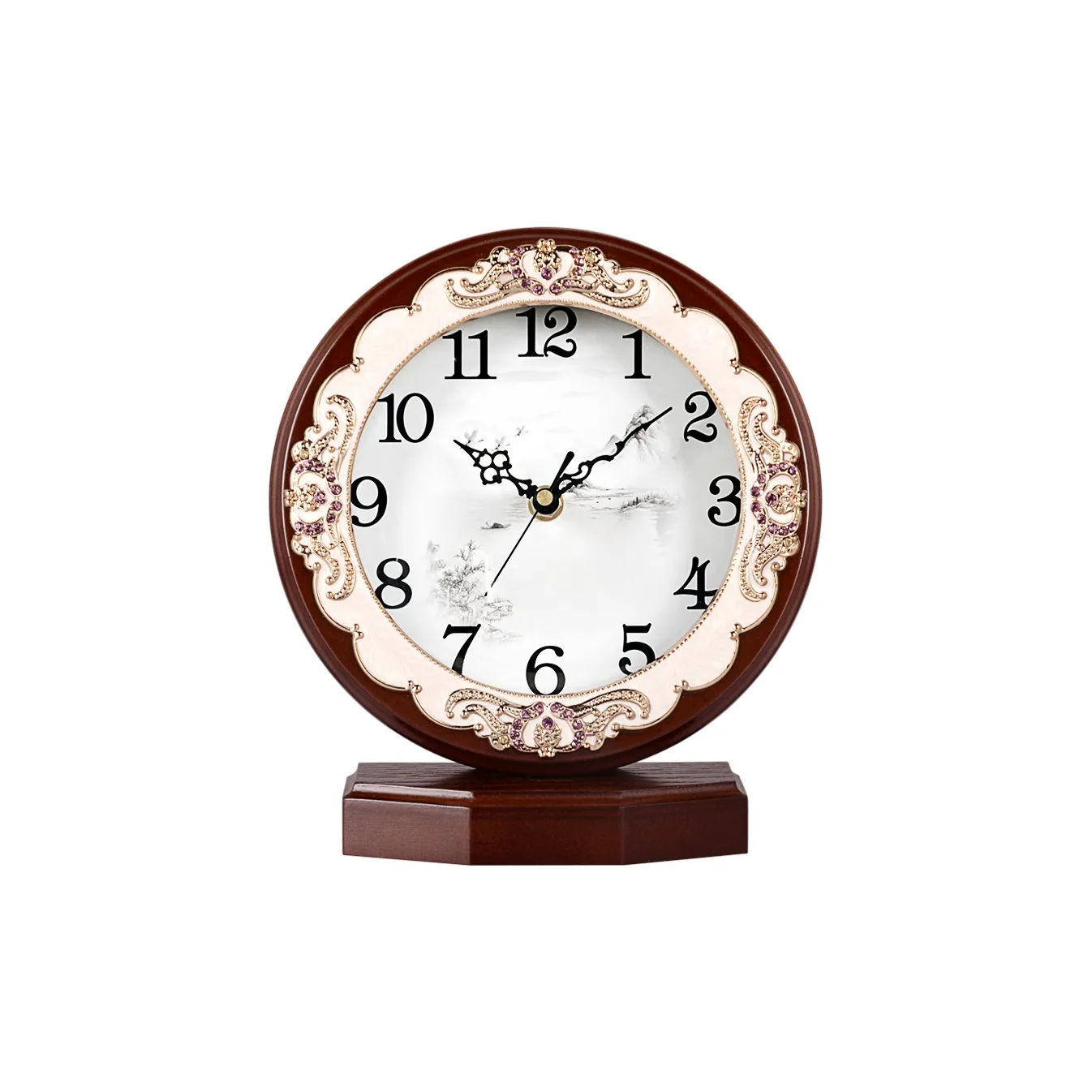 HENSE Кварцевый механизм Деревянные Настольные часы Унисекс Белый циферблат HD296