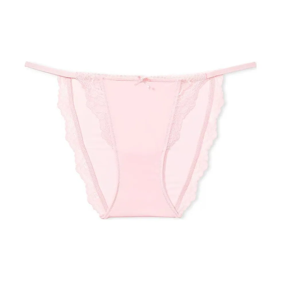 Victoria's Secret PINK DREAM ANGELS Lace Trim String Bikini Panty/ Underpants Women's 1 Pack Light Pink
