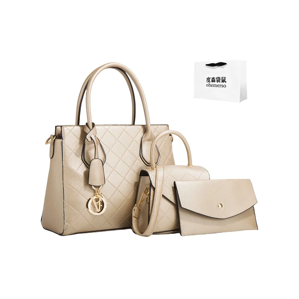 Dusen Kangaroo ПУ (полиуретан) Комбо Сумка Сумка Стандартная Женская Красная Черная Темно-Коричневая Золотая