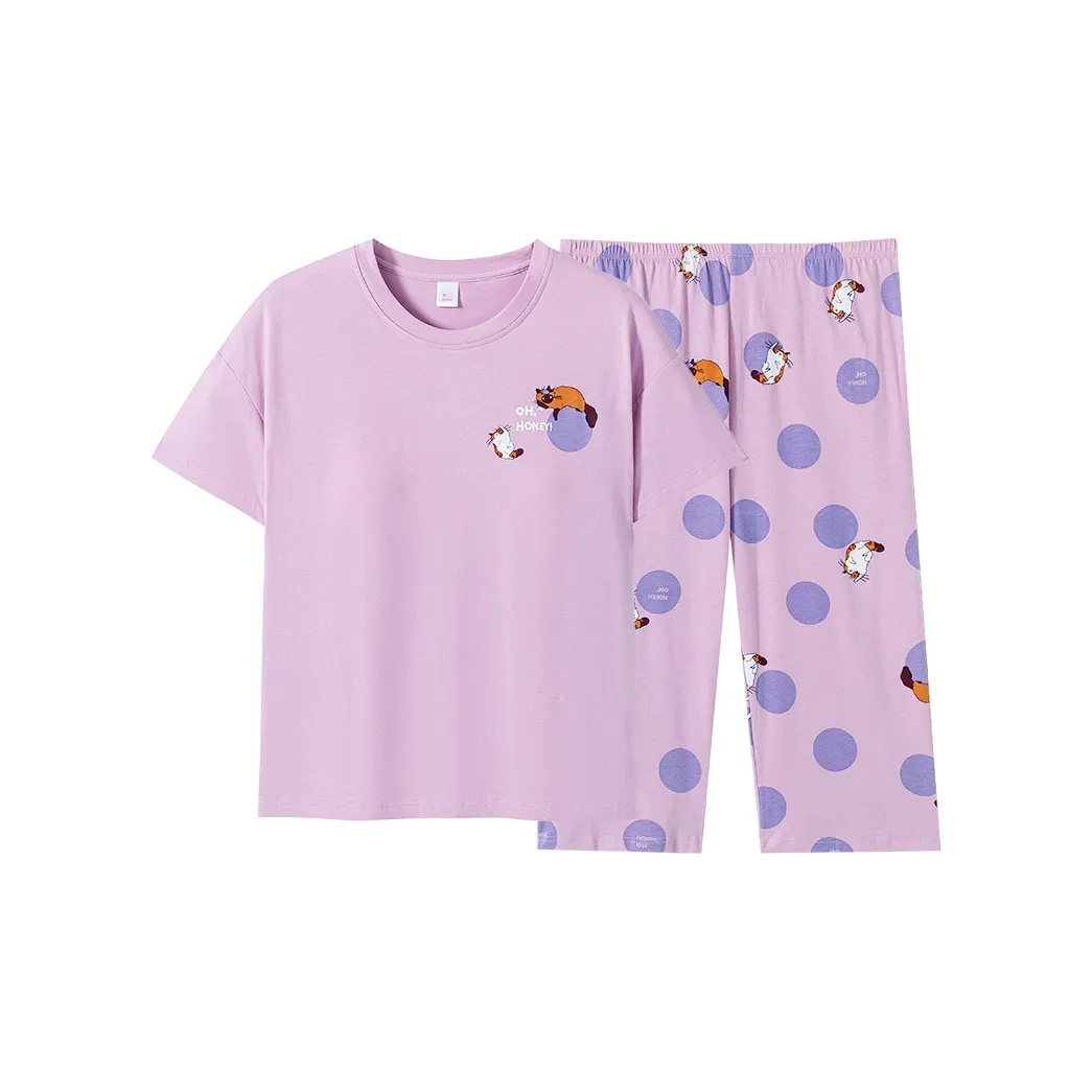 Huggy Kissy Пижамный комплект женский розовый фиолетовый