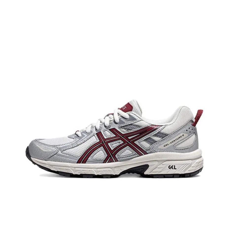 Asics Gel Venture 6 Low Top Running Shoes Women's White Silver