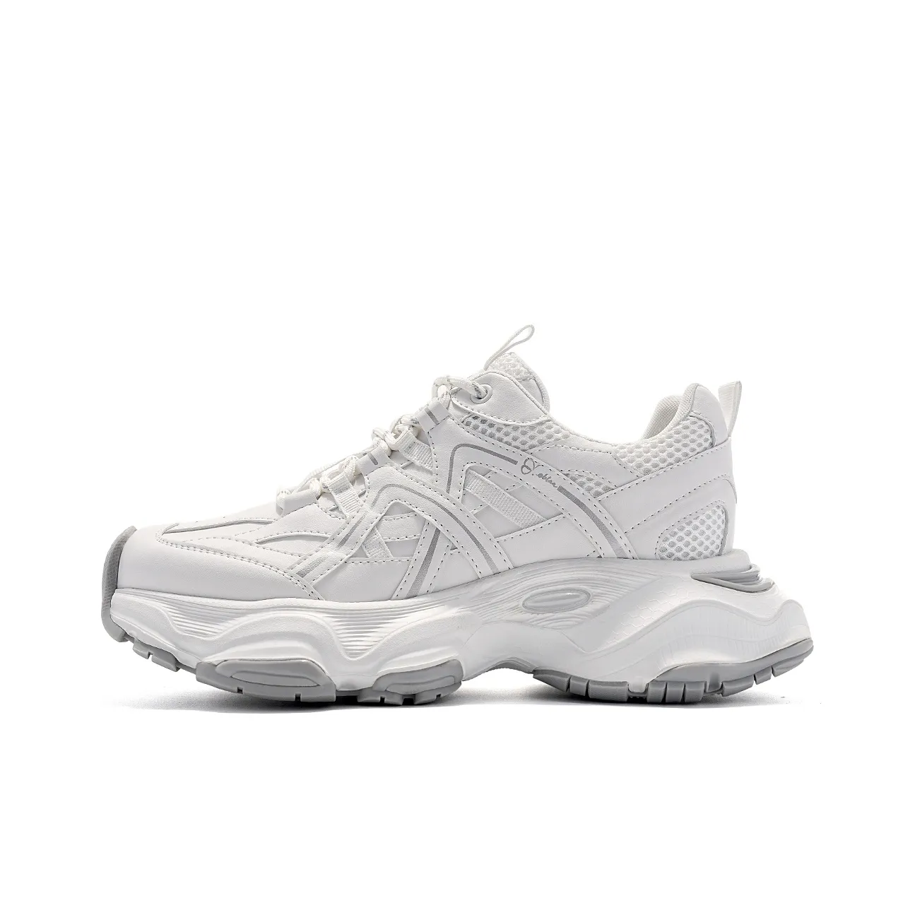 EBLAN Low Top Chunky Sneakers Unisex White Gray