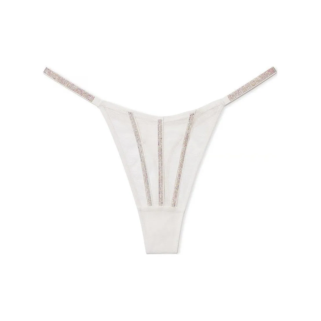 Victoria's Secret Розовый VERY Сексуальный Прозрачный SHINE Стринг Пантика Кокосовый Белый Стринг Женские 1 Пачка Белый