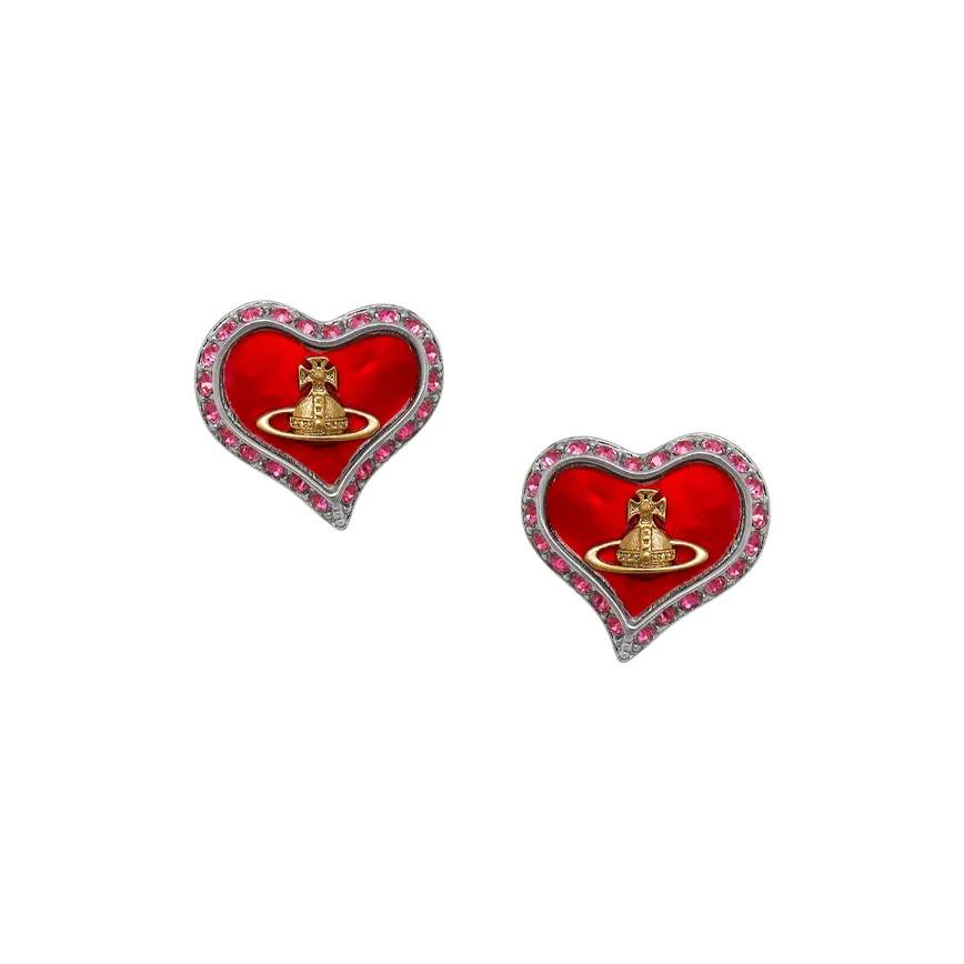 Vivienne Westwood Orb Heart-Shaped Embellished Earrings
