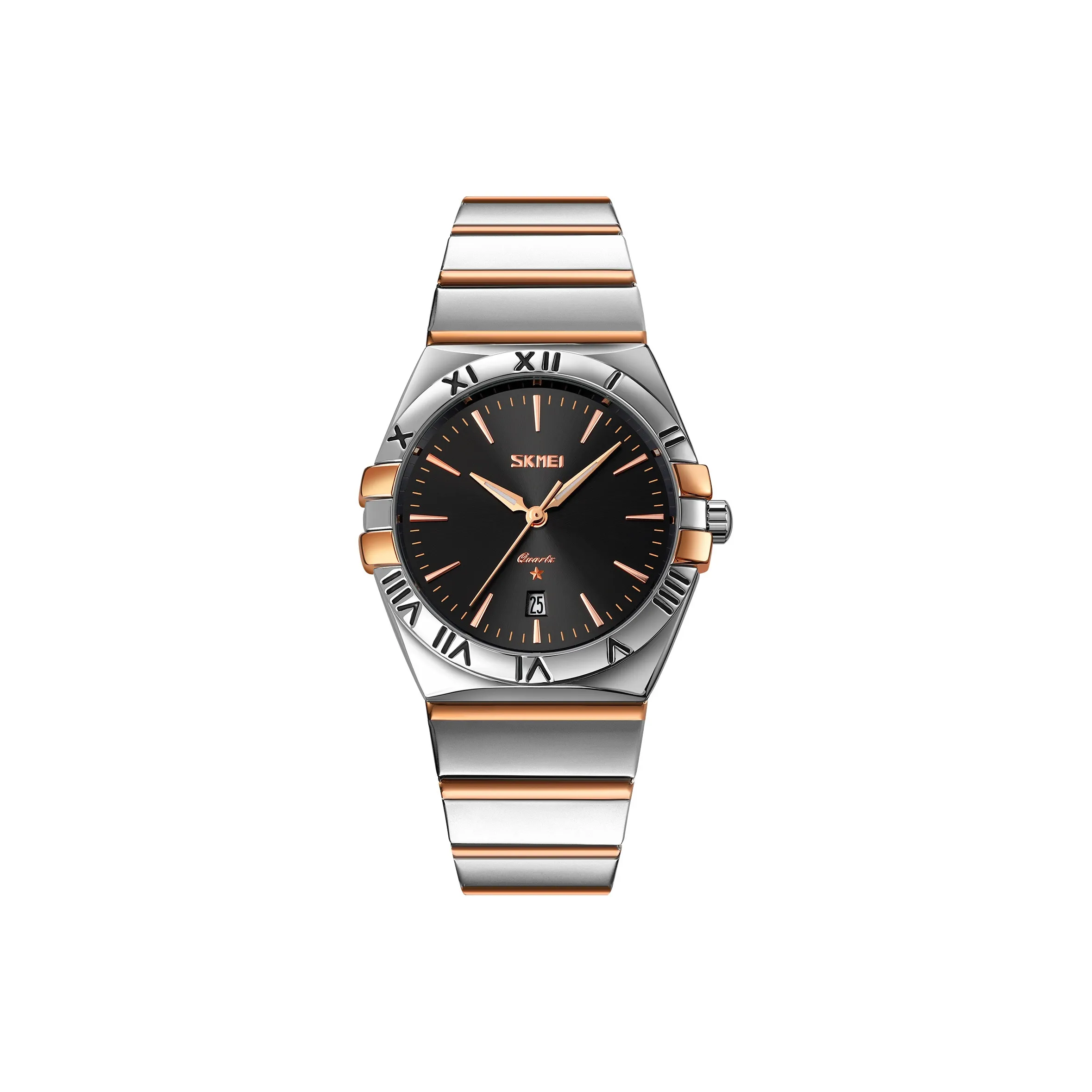 SKMEI Кварцевый механизм нержавеющая сталь ремешок мужские часы черный циферблат
