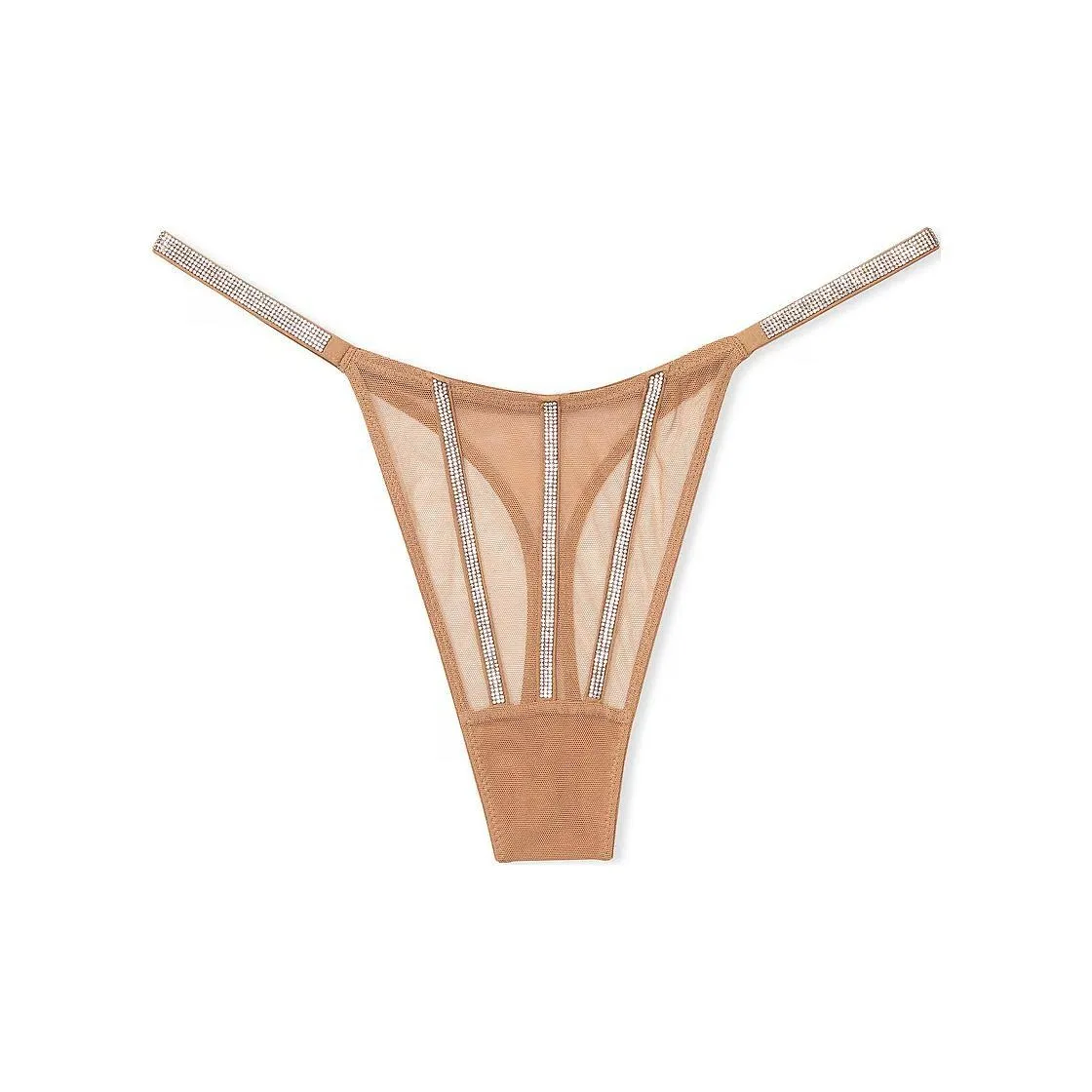 Victoria's Secret PINK VERY SEXY Sheer Shine Thong Panty/Toffee Underpants Women's 1 Pack Nude
