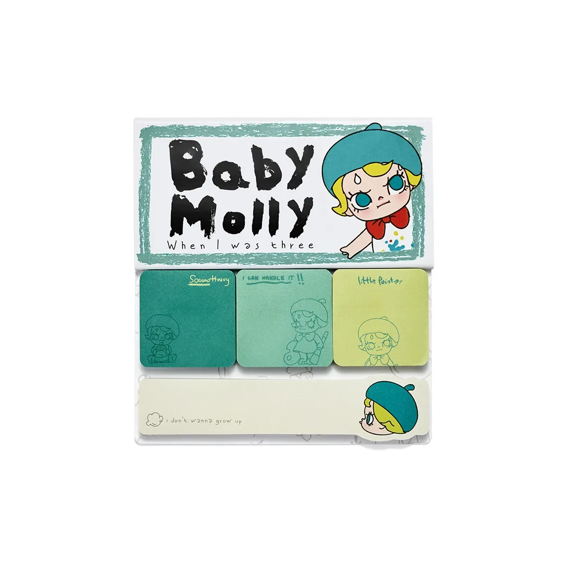 POP MART Коллаборация Edition When I Was Three Years Old Collection Детский Молли Липкие заметки Комбинация Trend Based Products