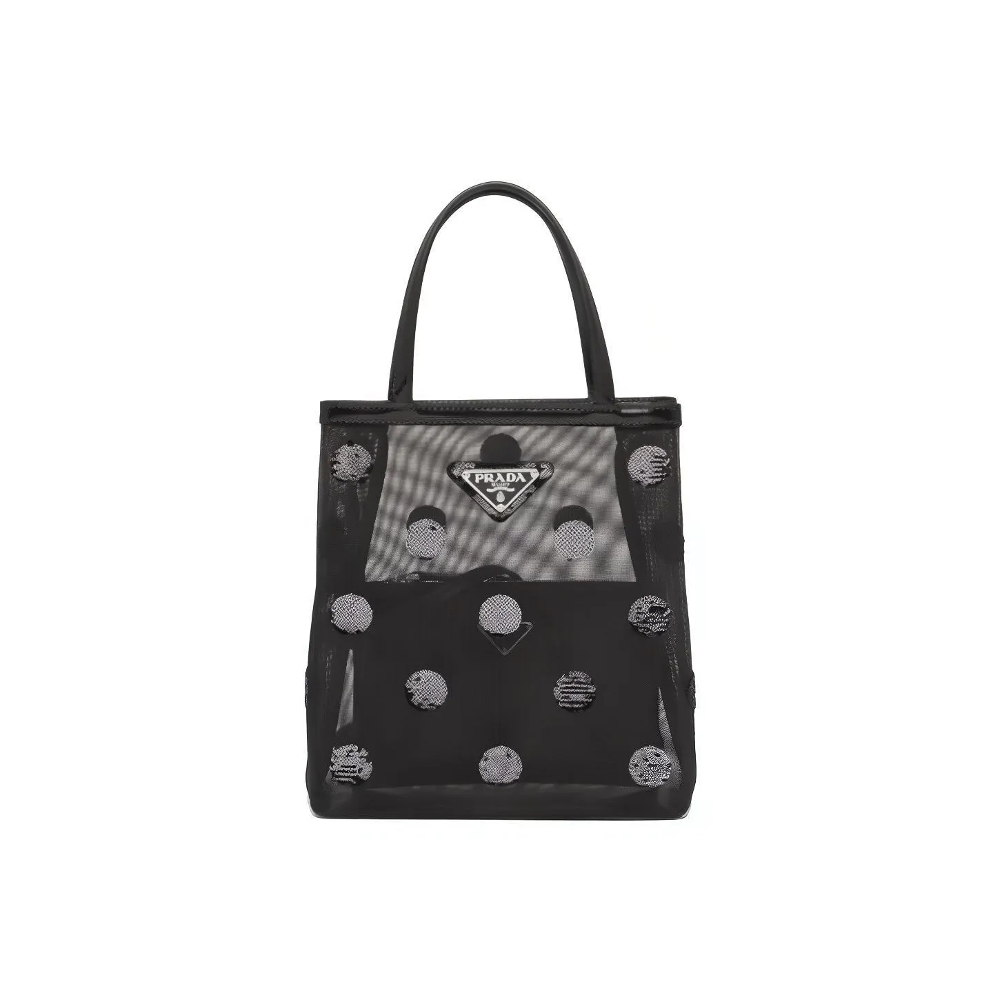 PRADA Leather Tote Bag Shopping Bag Combo One Shoulder Handbag Small Size Women's Black