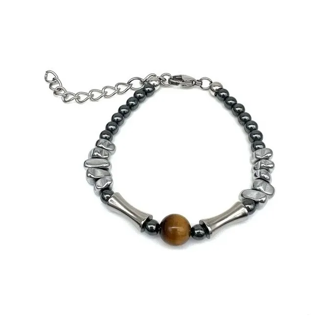 Lang Wind Браслеты с камнем тигрового глаза Мужской