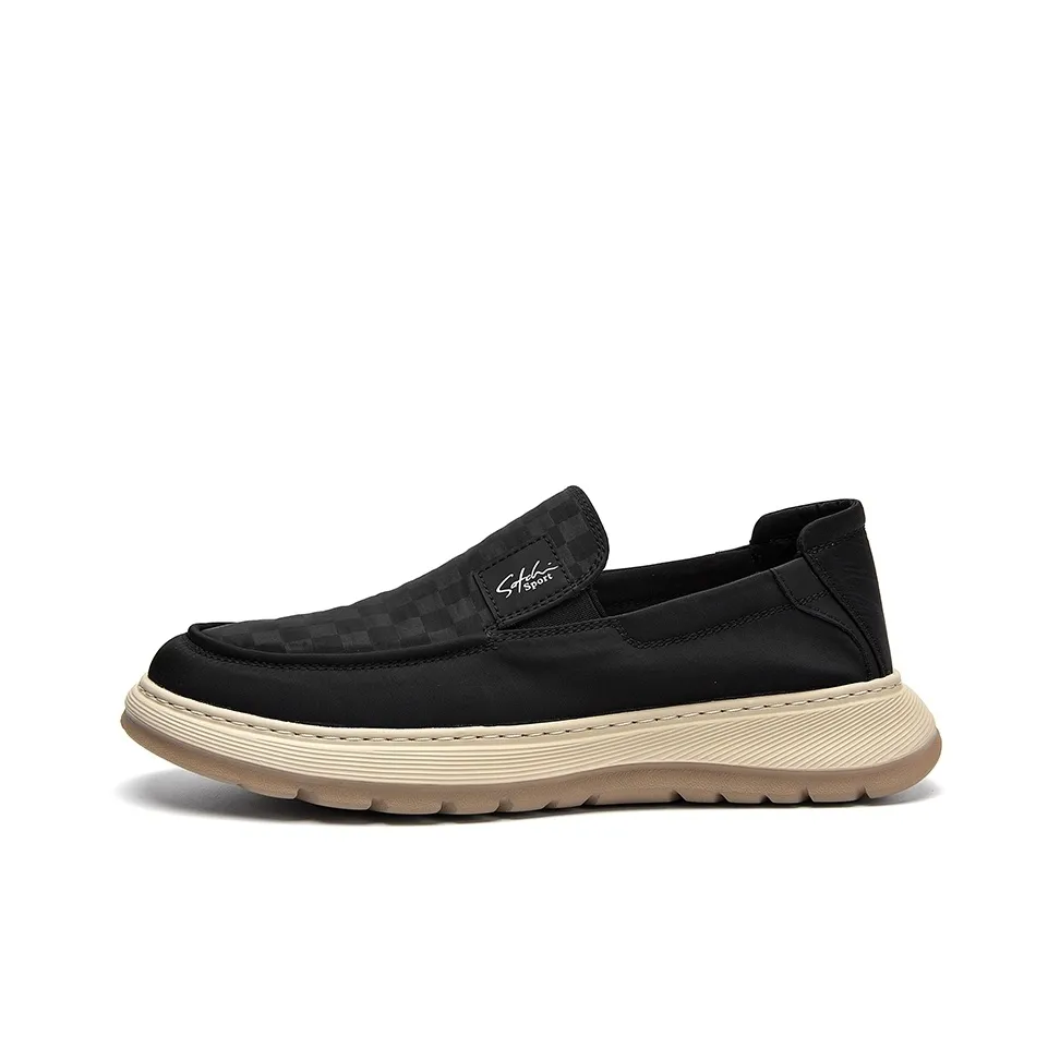 SATCHI SPORT Лето Универсальный Легкий Anti Slip Низкий Топ Slip-On Повседневная Обувь Мужская Черная