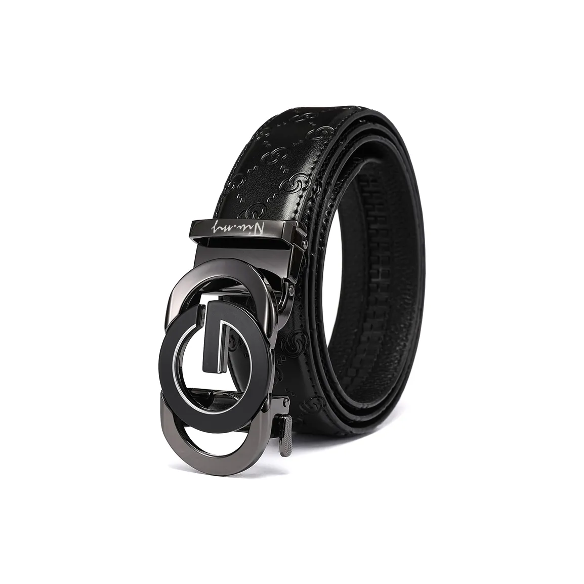 NIUMJ Belt For Young Men, Automatic Buckle, Business Pants Top Grain Cow Leather Belts Men's Width 3.5CM