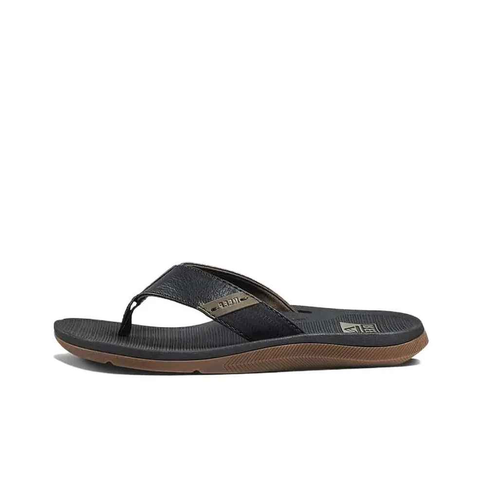 REEF Abrasion Resistant Slip Resistant Flip Flops Men's Black Brown