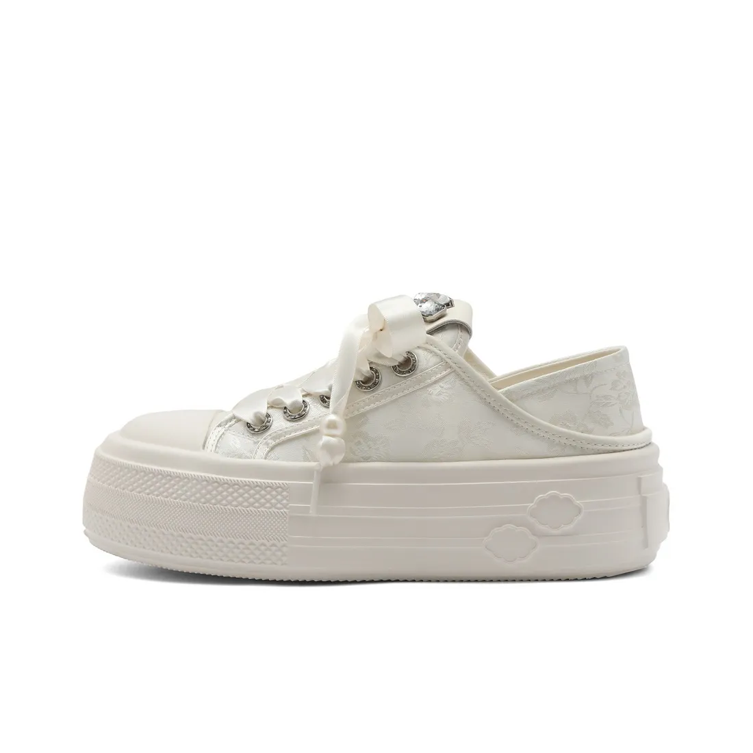 BELLE Anti Slip Wear Resistant Low Top Skateboard Shoes Women's Ecru Pink