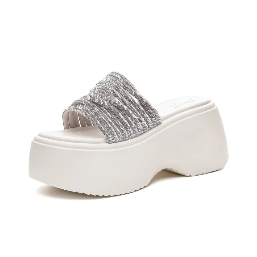 Shoe Cabinet Floral Language Slip Resistant Abrasion Resistant Slide Slippers Women's