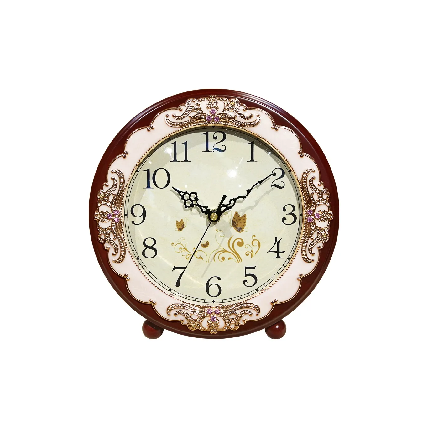 HENSE Кварцевый механизм Деревянные Настольные часы Унисекс Белый циферблат HD282