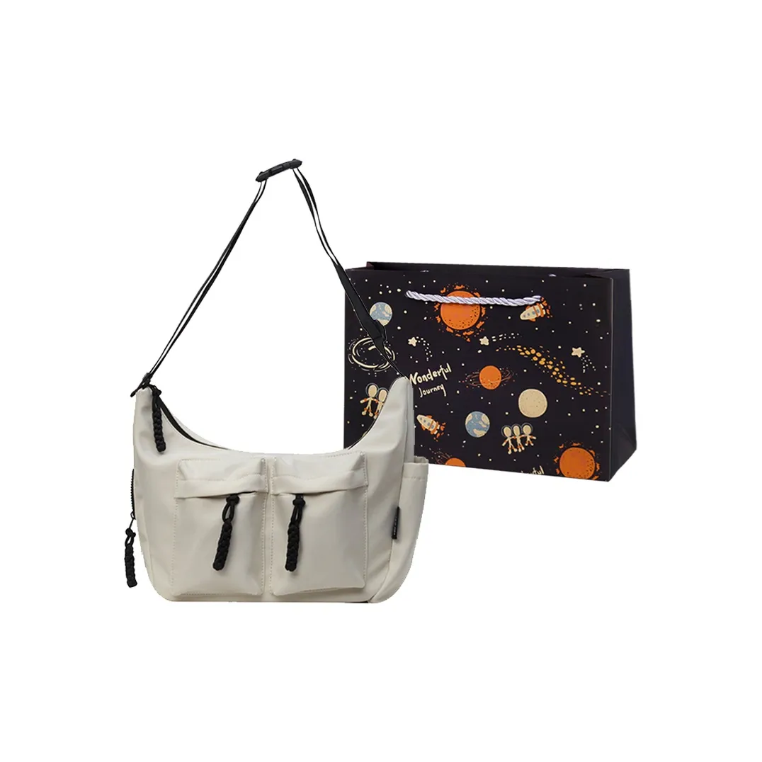 SWIMADE Холщовая сумка через плечо женская экрю черный белый хаки