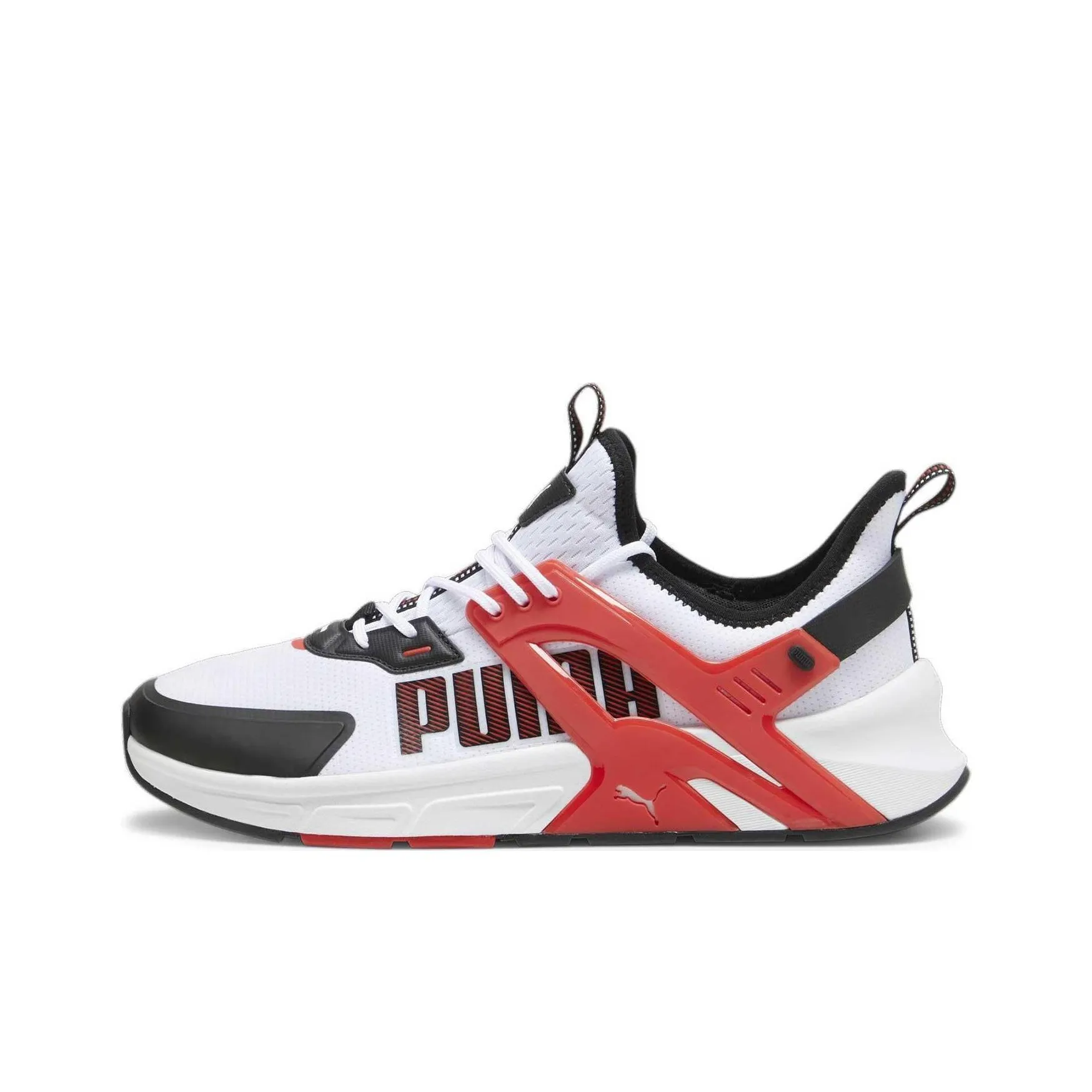 PUMA Cushioning Breathable Low Top Running Shoes Unisex White Black Red