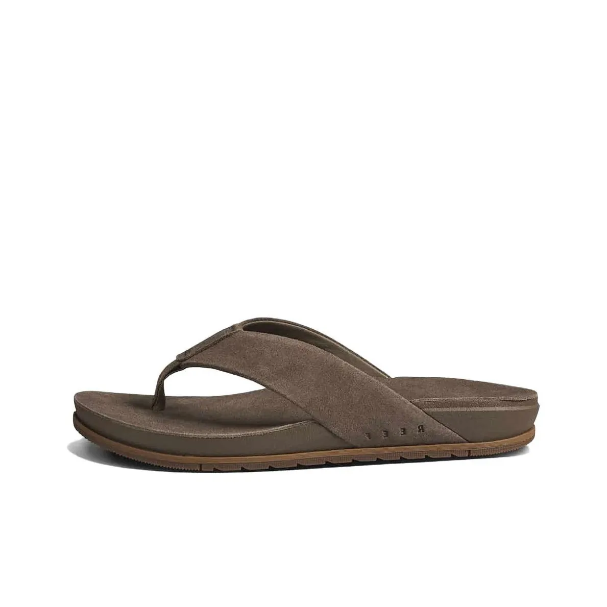 REEF Rubber Sole Odor Resistant Slip Resistant Flip Flops Men's Dark Brown