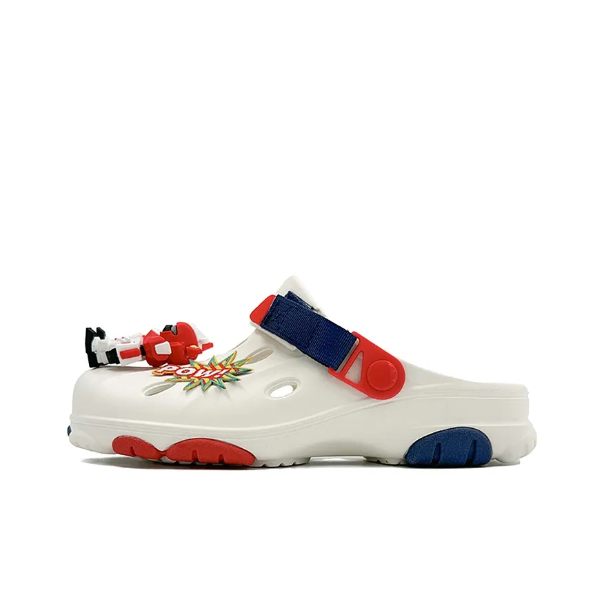 OUBT Closed Toe Slippers Clogs Unisex White Blue Red