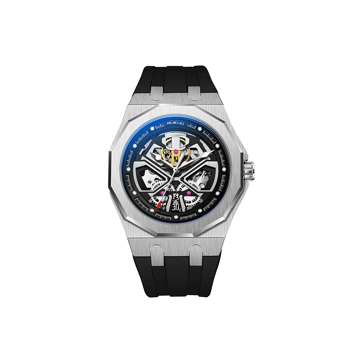 MUKUO Автоматический механический механизм Мужские часы 43mm*43mm*13mm Скелет