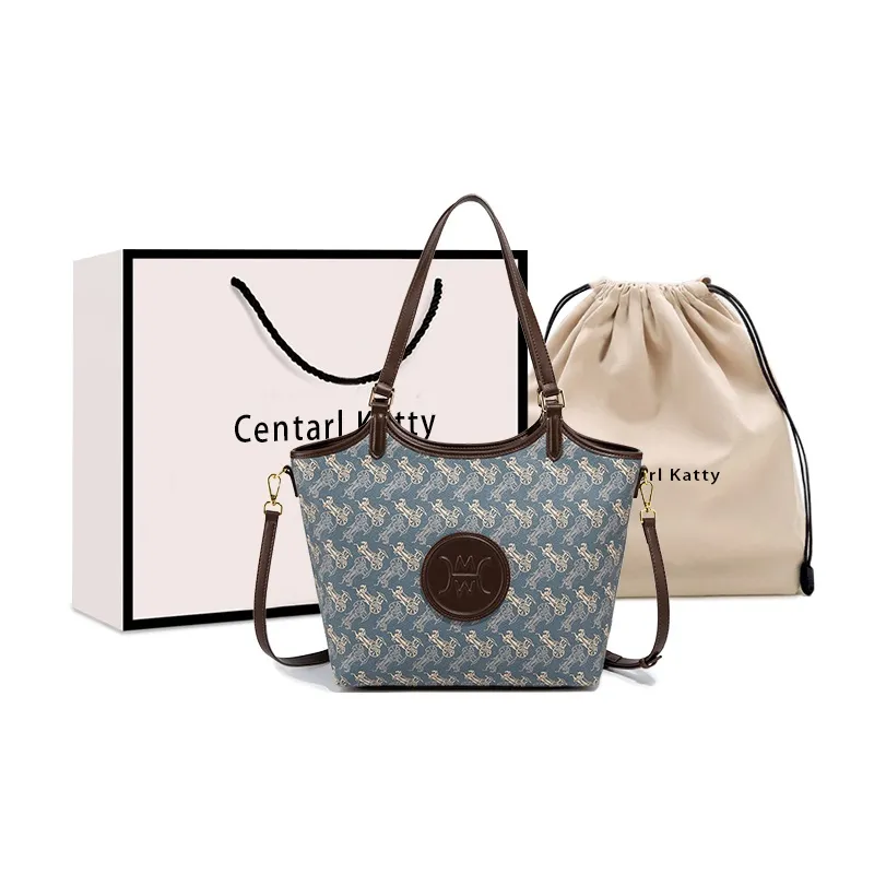 CentarlKatty ПУ (полиуретан) Корзинка-сумка Женская Carriage Синий Кофе