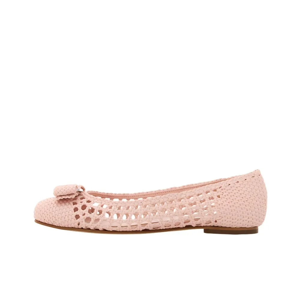 FERRAGAMO Vara-bow Woven Ballerina Shoes