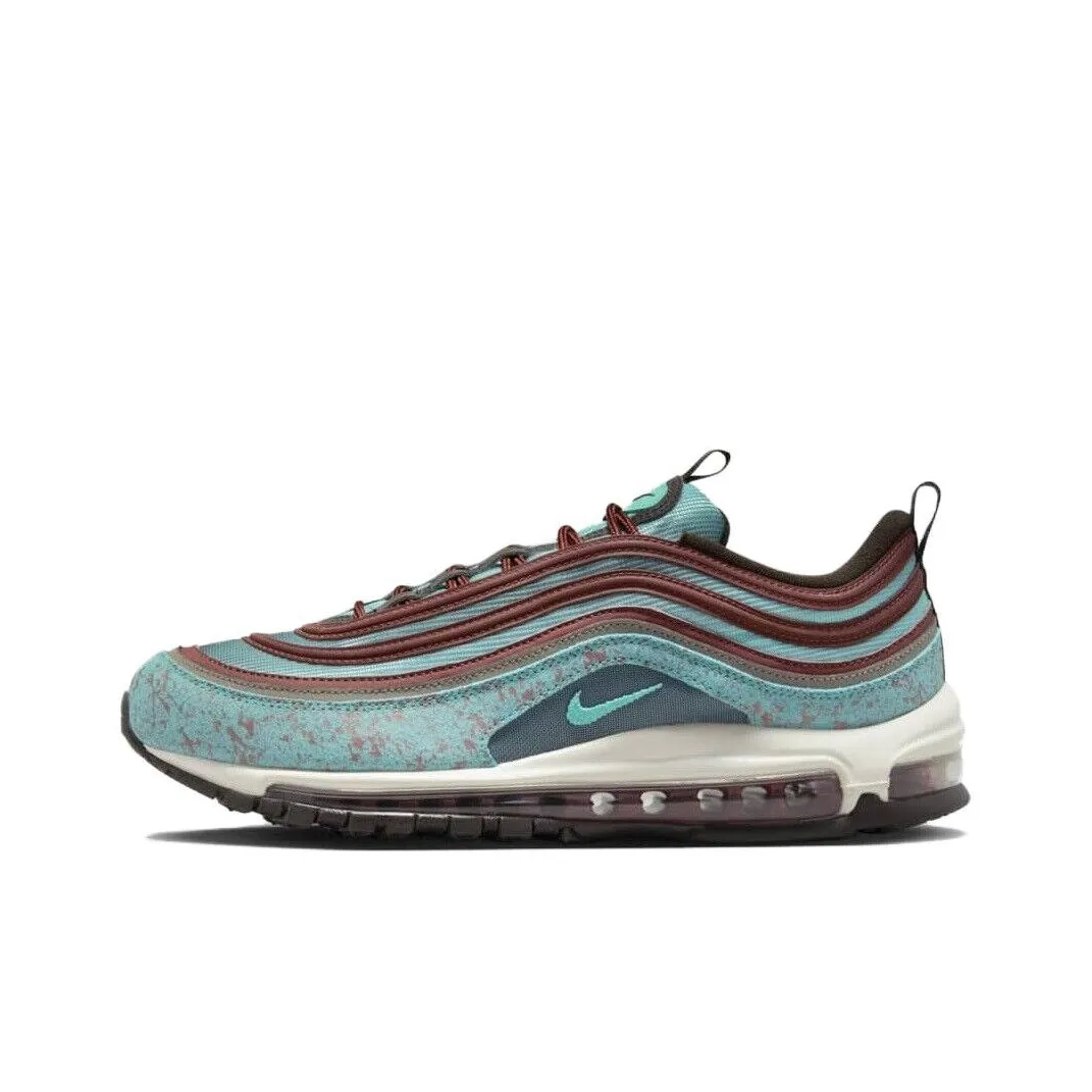 Nike Air Max 97 Амортизация Низкий Топ Резина Беговые Кроссовки Мужские Синий Коричневый