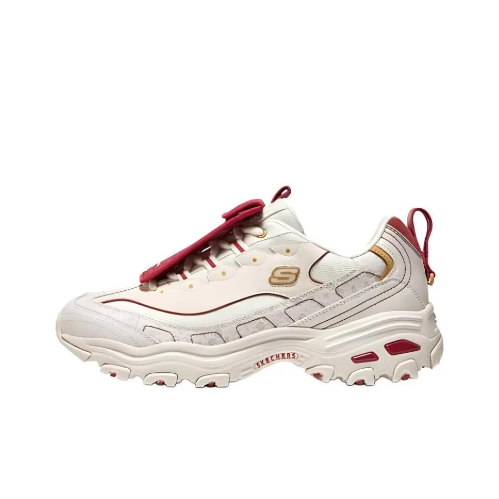 Skechers Красный конверт Обувь Низкий Топ Толстая подошва Белый Красный