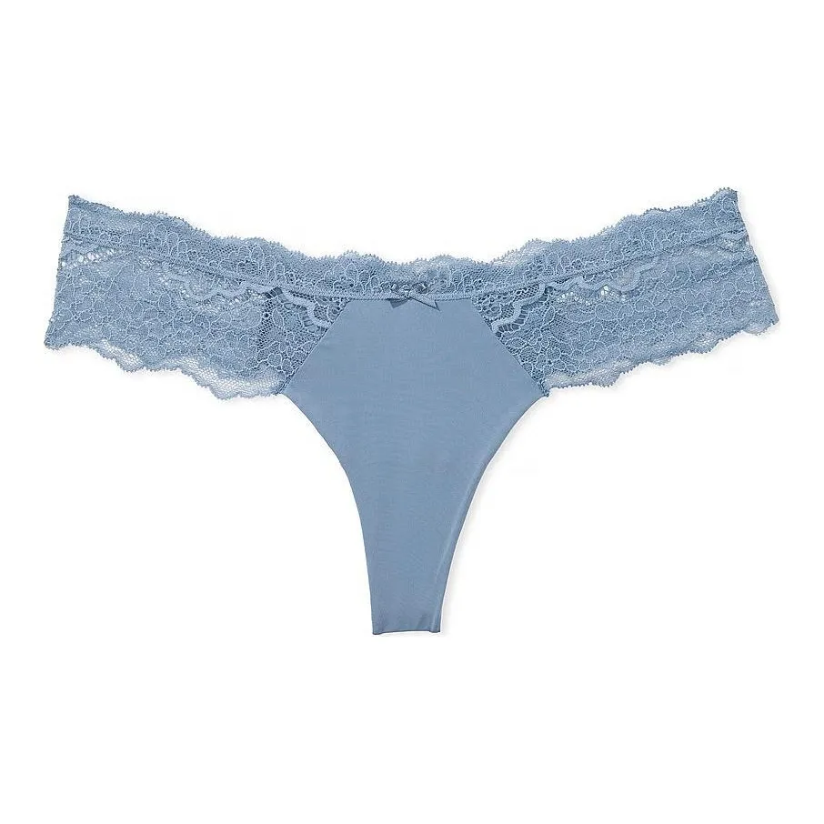 Victoria's Secret Dream ANGELSV Кружевная отделка Стринг Panty Blue Panty Women's 1 Pack Blue Gray