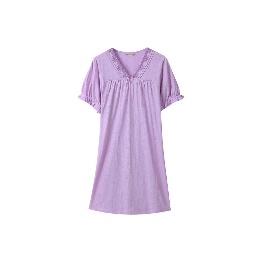 AUTUMNDEER Nightgown Women's Pink Purple