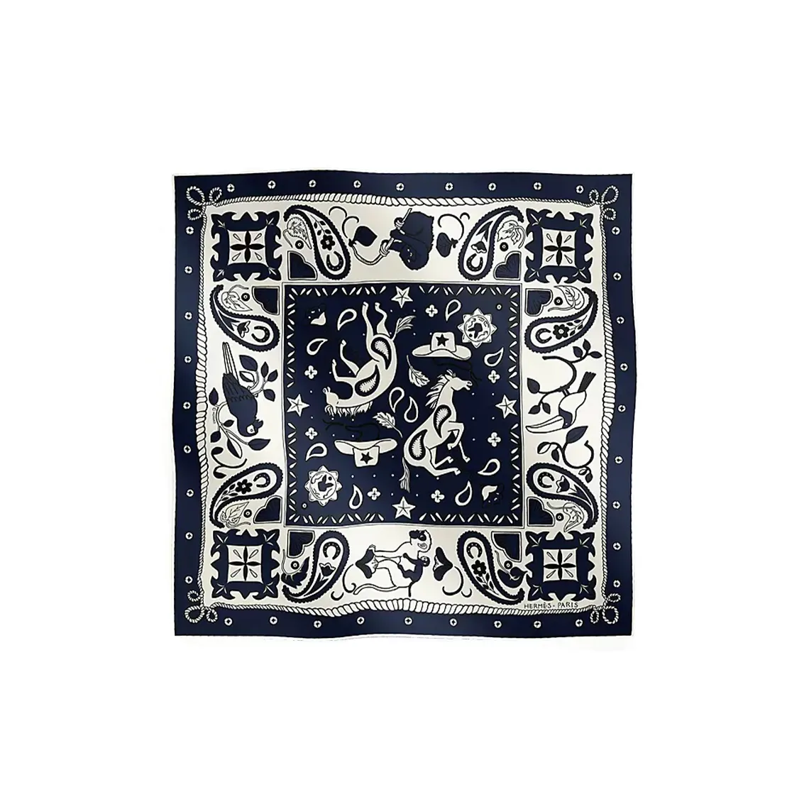 HERMES Silk Scarves Women's Ocean