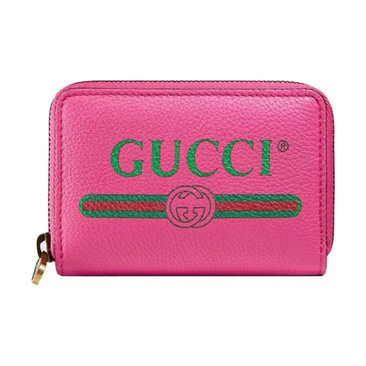 GUCCI Leather Wallet Unisex Fuchsia