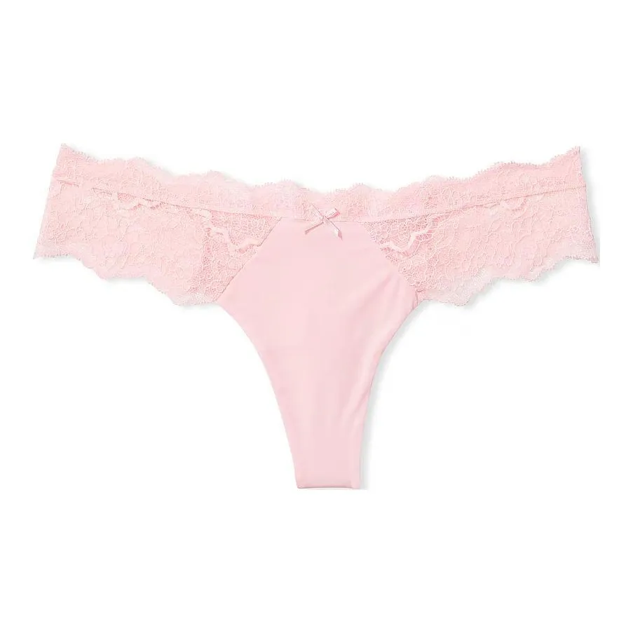 Victoria's Secret DREAM ANGELS Lace Trim Thong Panty/Pretty Bm Underpants Women's 1 Pack Light Pink