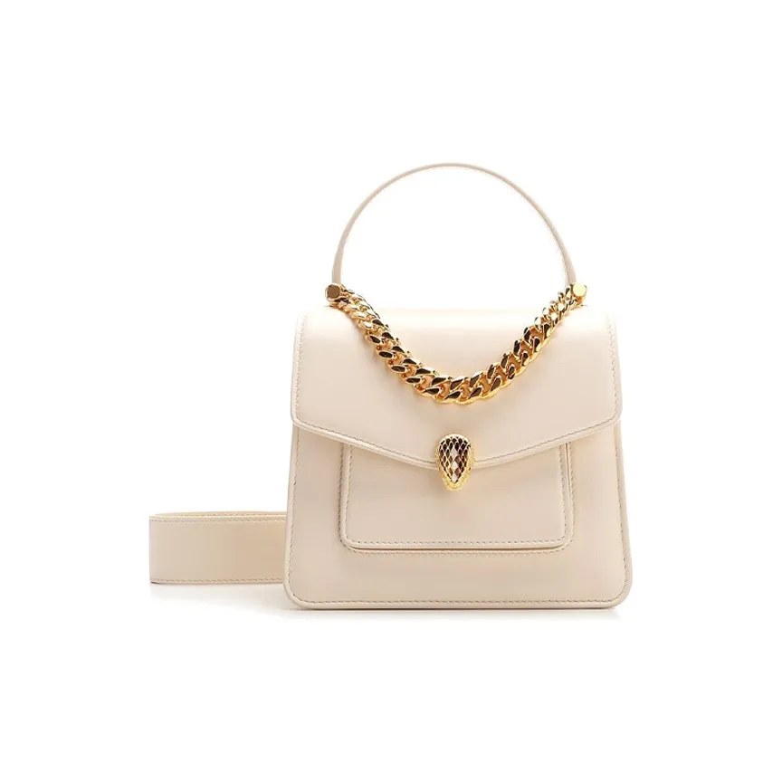 BVLGARI Serpenti Forever Lambskin Handbag Trumpets Women's