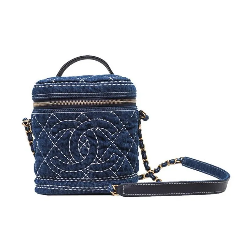 CHANEL Canvas Portable Canvas Shoulder Bag, Crossbody Bag Women's Denim Blue