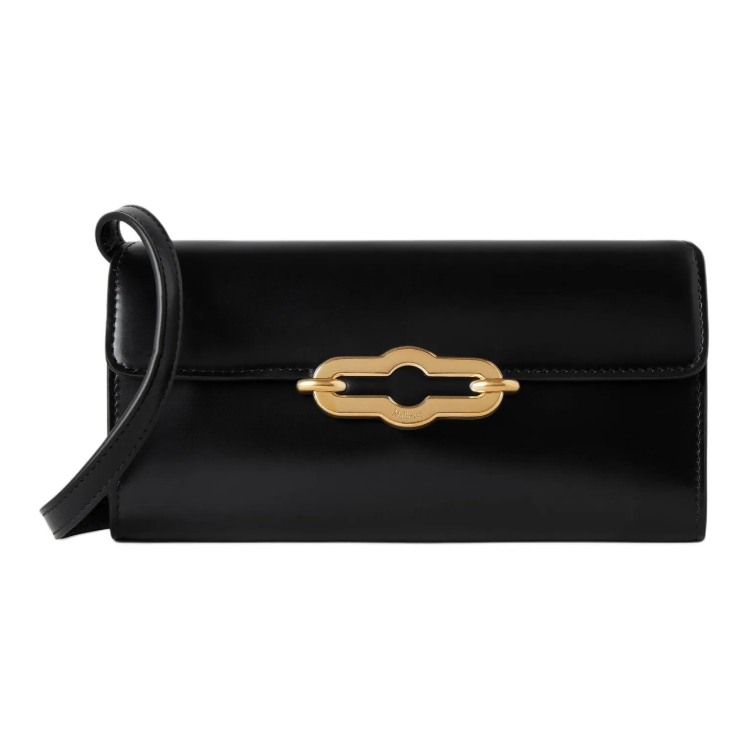 Mulberry Calfskin Shoulder Bag, Crossbody Bag, Wallet Women's Black
