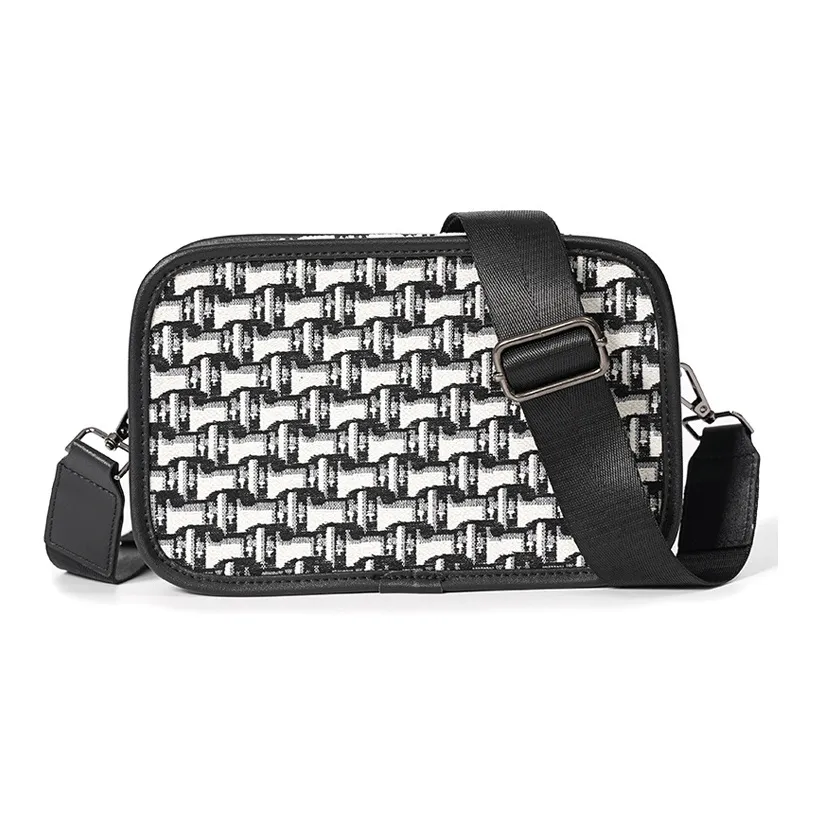 CARTELO Canvas Bag, Crossbody Bag, Fanny Pack, Small Square Bag, Camera Bag Unisex Black
