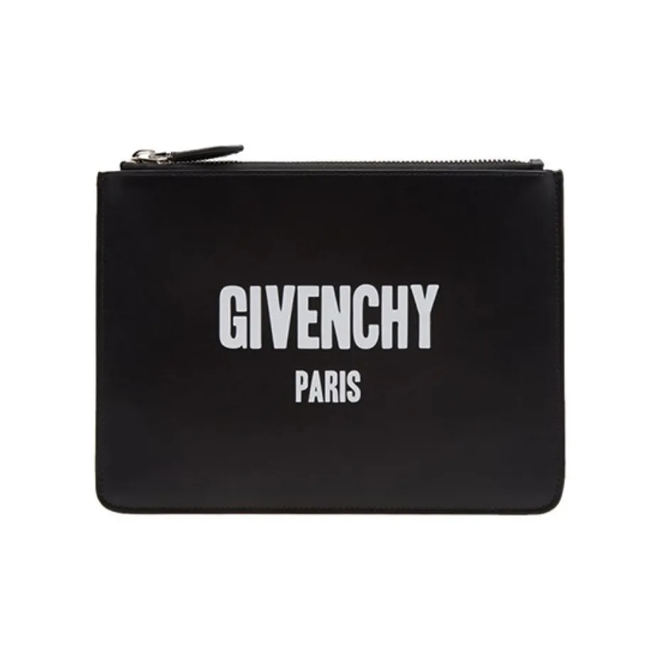 Givenchy Cow Leather Zip Coin Purse, Clutch Small Size Men's Black