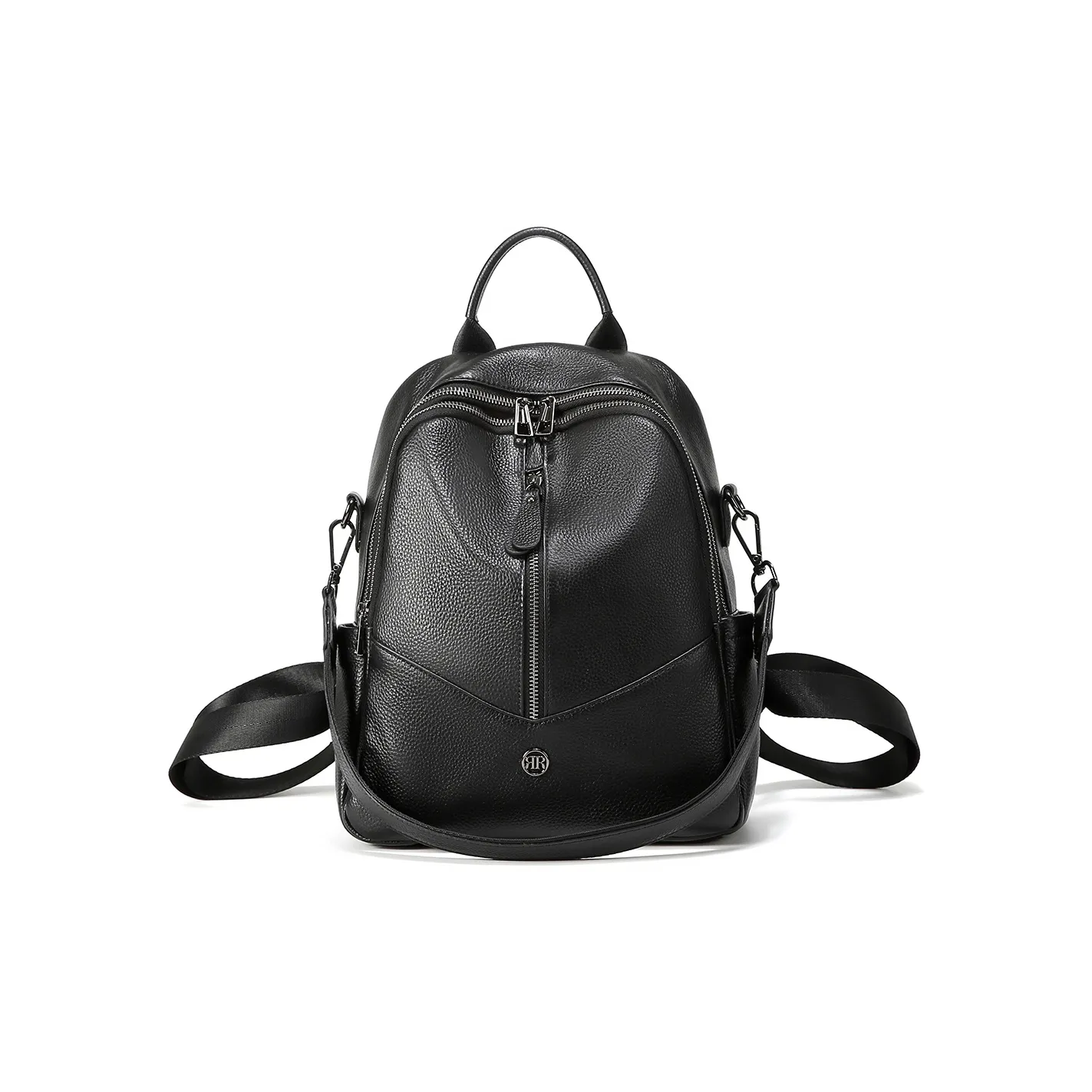 Roberta Di Camerino Рюкзак из коровьей кожи стандартный женский черный слоновая серый