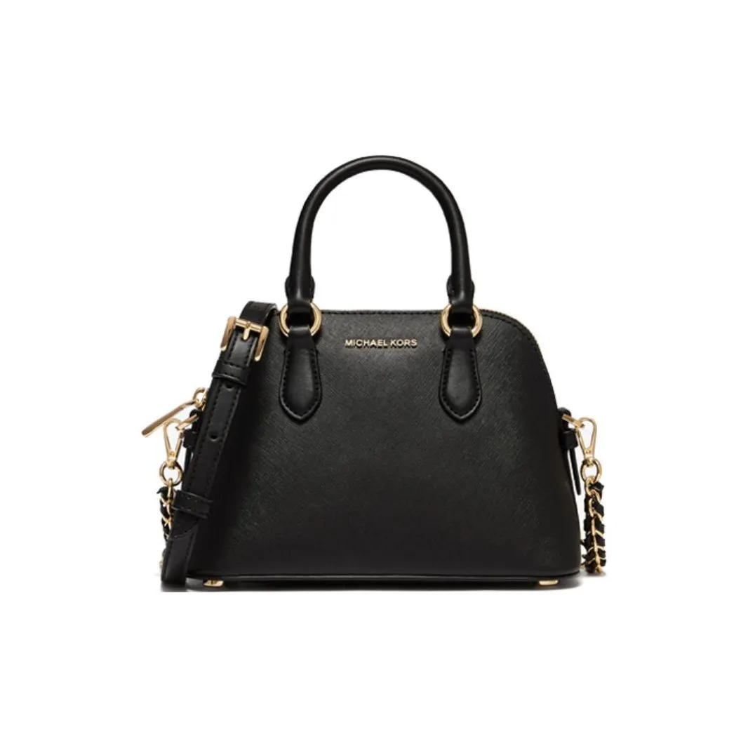 MICHAEL KORS Veronica Cow Leather Dome Bag Shoulder Bag Crossbody Bag Handbag Extra Small Women's Black