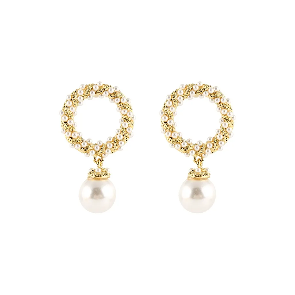 MINI·ACC Copper Artificial Pearl Stud Earrings Women's MINI·ACC Медный Искусственный Жемчуг Серьги-гвоздики Женские