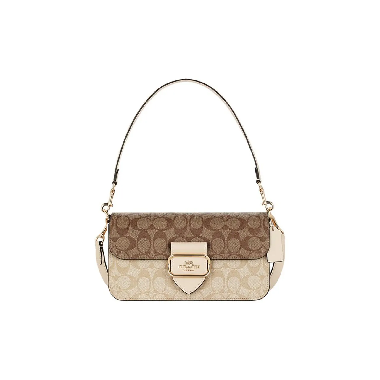 COACH MORGAN SHOULDER BAG IN BLOCKED SIGNATURE CANVAS